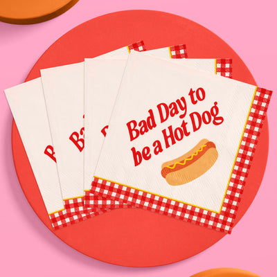Bad Day to Be a Hot Dog Napkins - 25 cocktail napkins