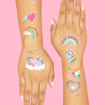 Glitter Unicorn Tattoos - 180 temporary tattoos