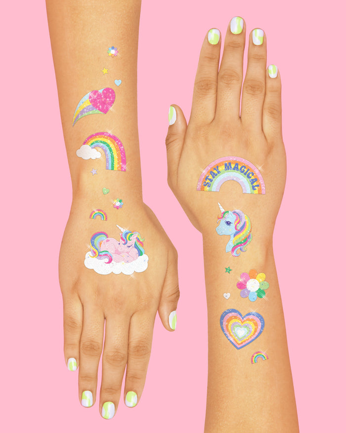 Glitter Unicorn Tattoos - 180 temporary tattoos