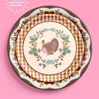 Thanksgiving Harvest Plates - 32 paper plates