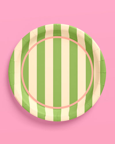 Pool Boy Plates - 24 striped paper plates