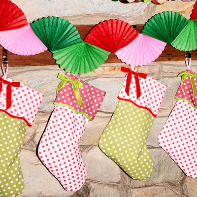 Polka Dot Stockings - canvas stockings set