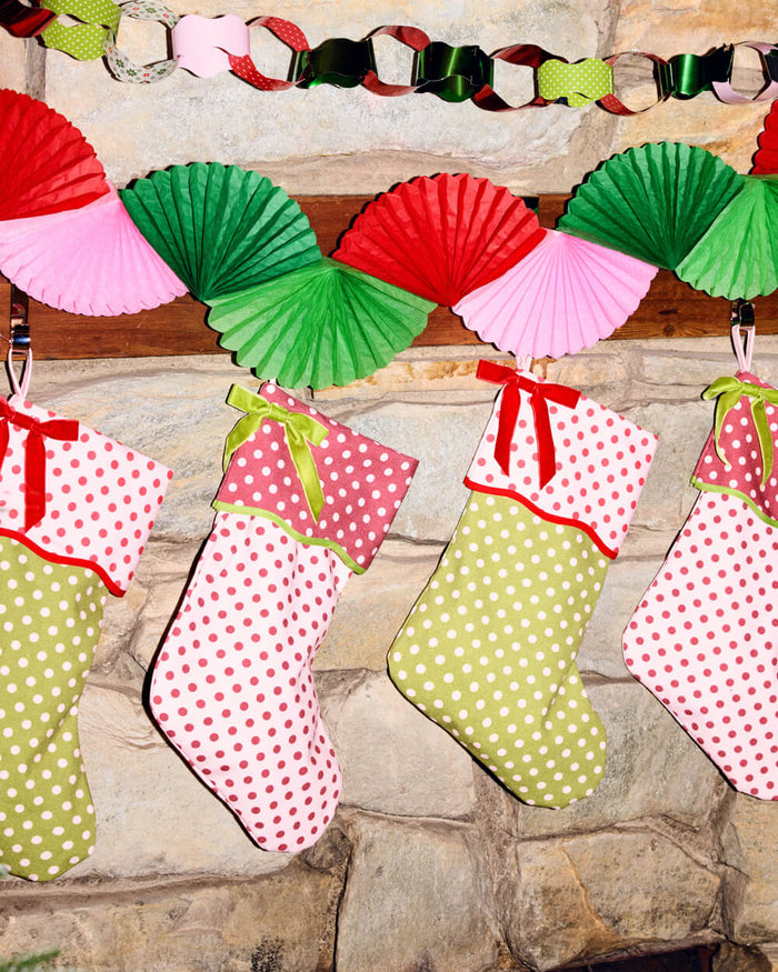 Polka Dot Stockings - canvas stockings set