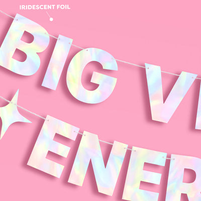 Big Virgo Energy Banner - iridescent foil banner