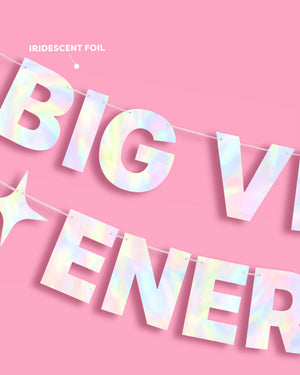 Big Virgo Energy Banner - iridescent foil banner
