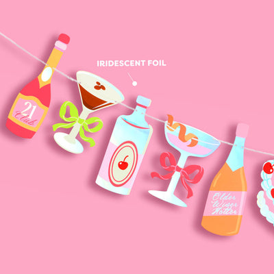 21st Birthday Banner - cocktail garland