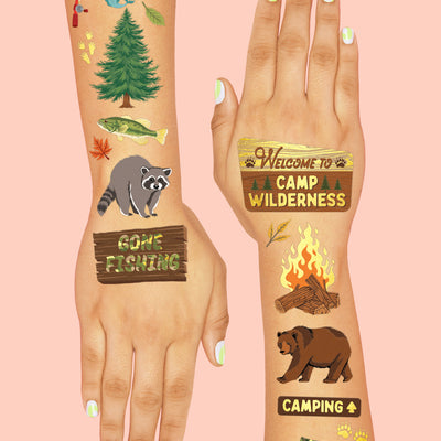 Happy Camper Tats - 44 foil temporary tattoos