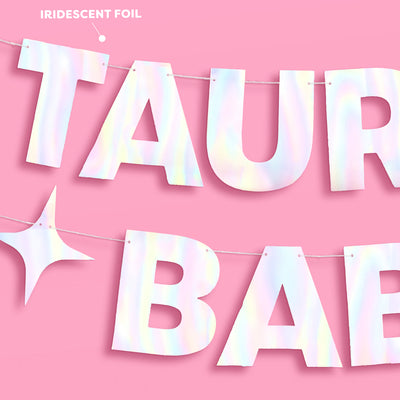Taurus Baby Banner - iridescent foil banner
