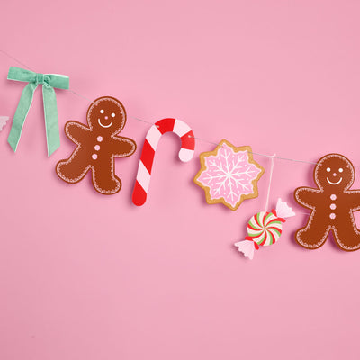Bake it Merry - pink Christmas banner