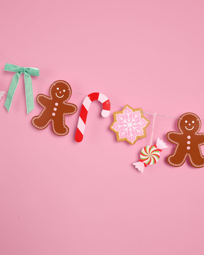 Bake it Merry - pink Christmas banner
