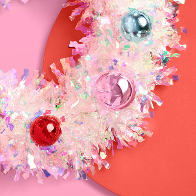 A White Christmas Wreath - white iridescent mini wreath