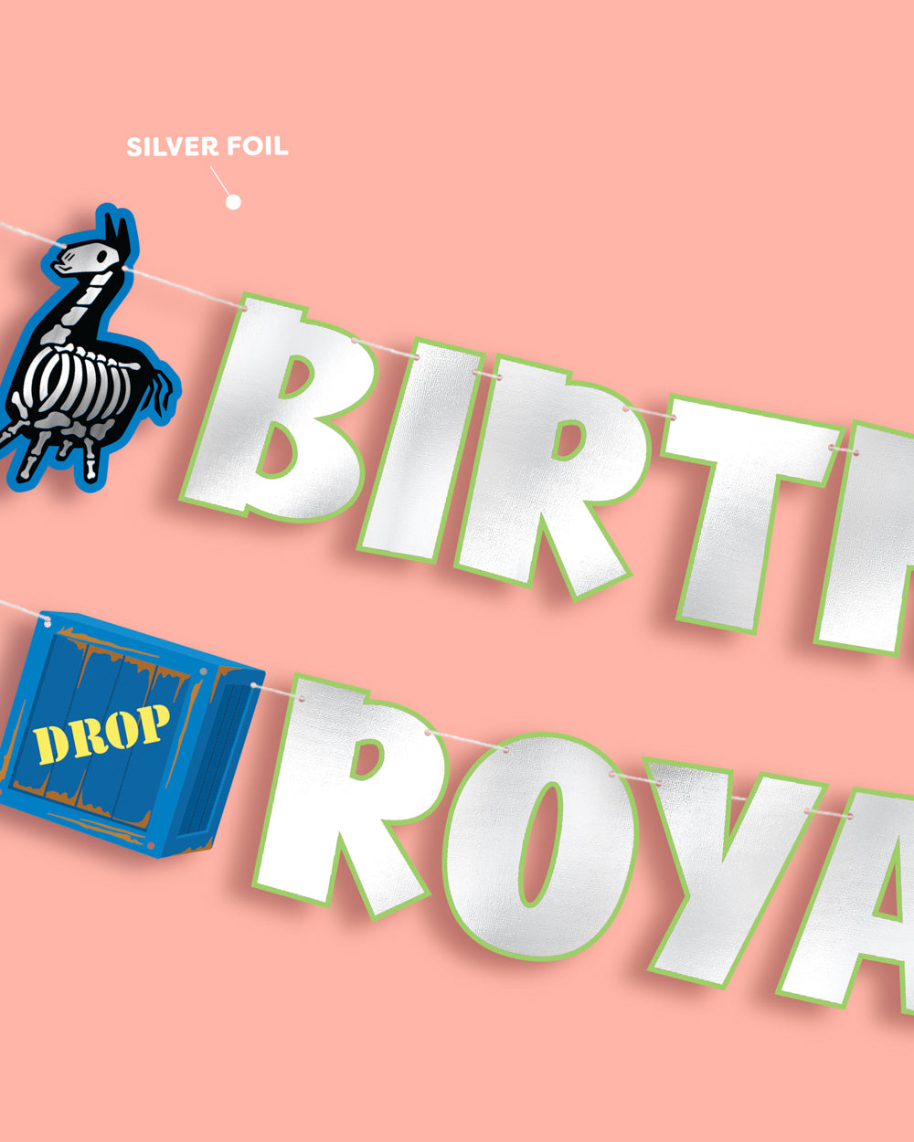 Birthday Royale Banner - silver foil banner