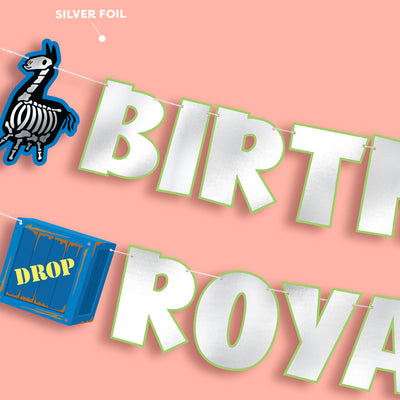Birthday Royale Banner - silver foil banner