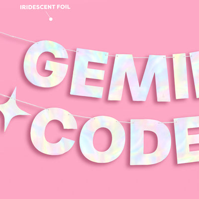 Gemini Coded Banner - iridescent foil banner