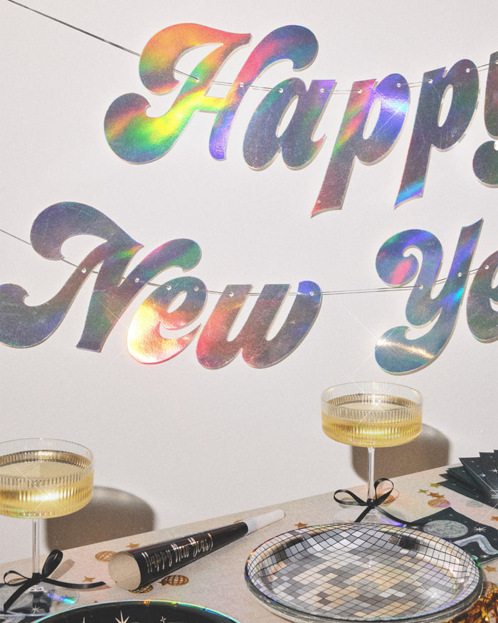 2027 NYE Disco Trio - napkins, plates, banner