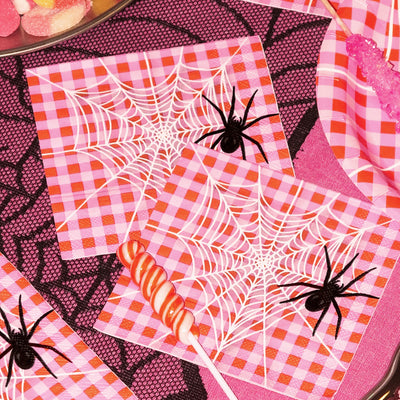Pink Halloween Napkins - 25 cocktail napkins
