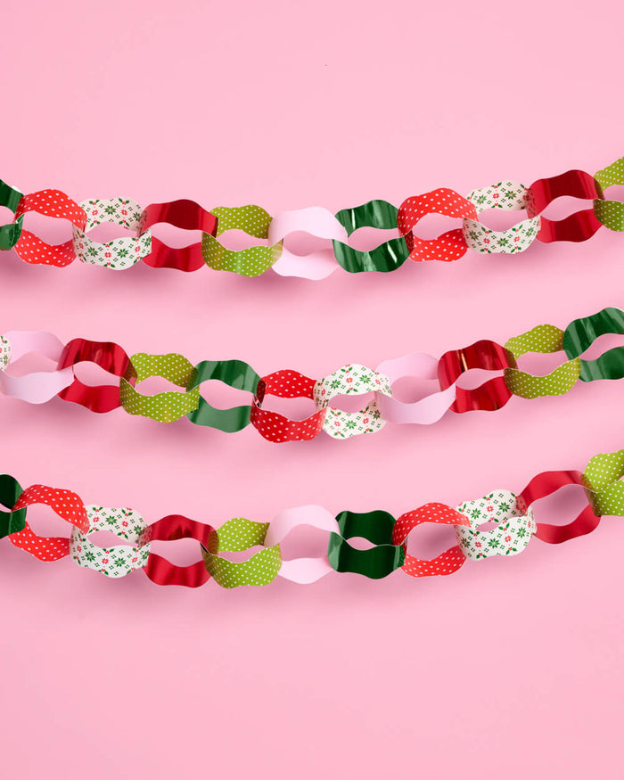 Tis the Season Paper Chains - 90 strip holiday garland