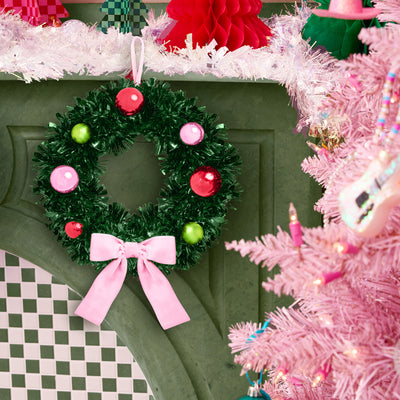 Pinkmas Wreath - iridescent mini wreath