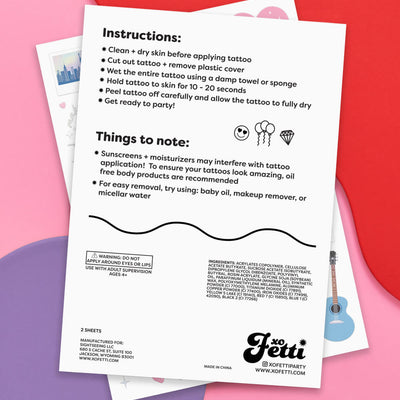Birthday Era Tats - 50 temporary tattoos