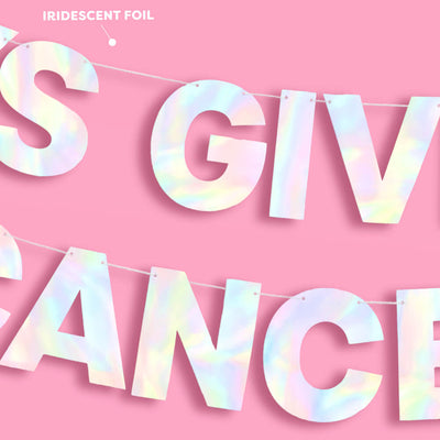 It's Giving Cancer Banner - iridescent foil banner