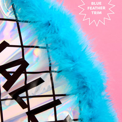 Disco Occasionally Fan - iridescent feather hand fan
