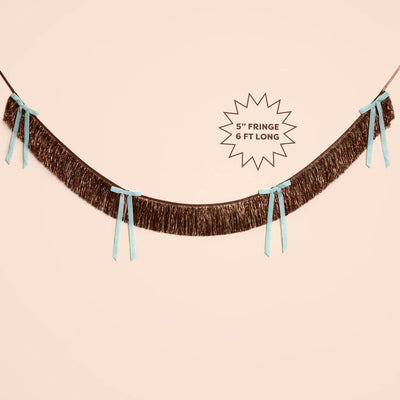 Espresso Bow Banner - fringe + velvet bows