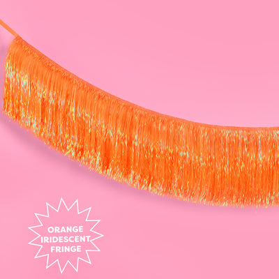 Orange Fringe Banner - iridescent banner