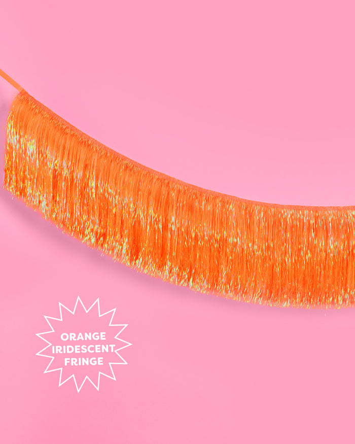 Orange Fringe Banner - iridescent banner