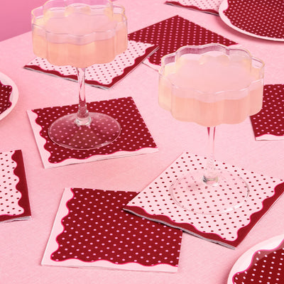 Sip Happens Napkins - burgundy + pink napkins