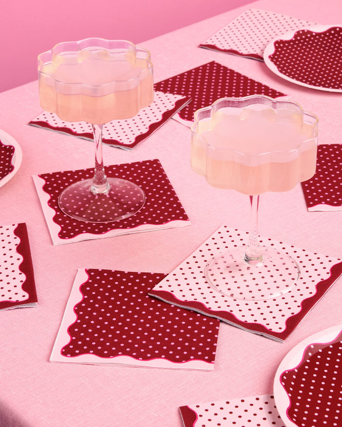 Sip Happens Napkins - burgundy + pink napkins