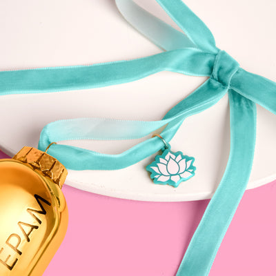 Lorazepam Ornament - gold and clear ornament