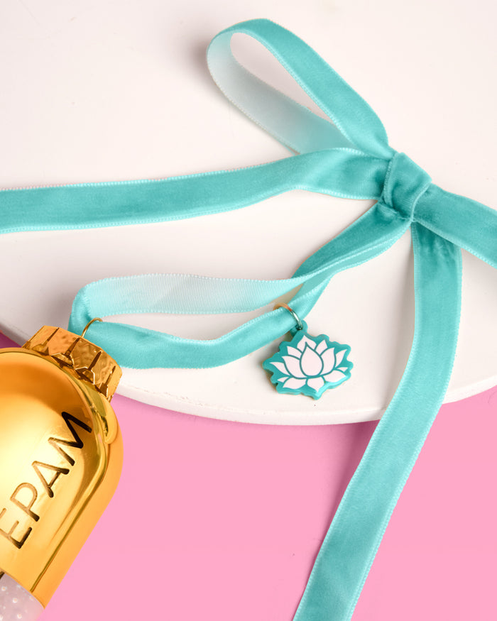 Lorazepam Ornament - gold and clear ornament