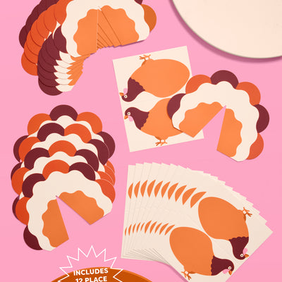 Turkey Time Place Cards - set of 12