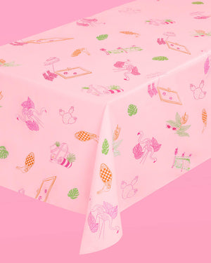 Palm Royale Tablecloth - washable tablecloth