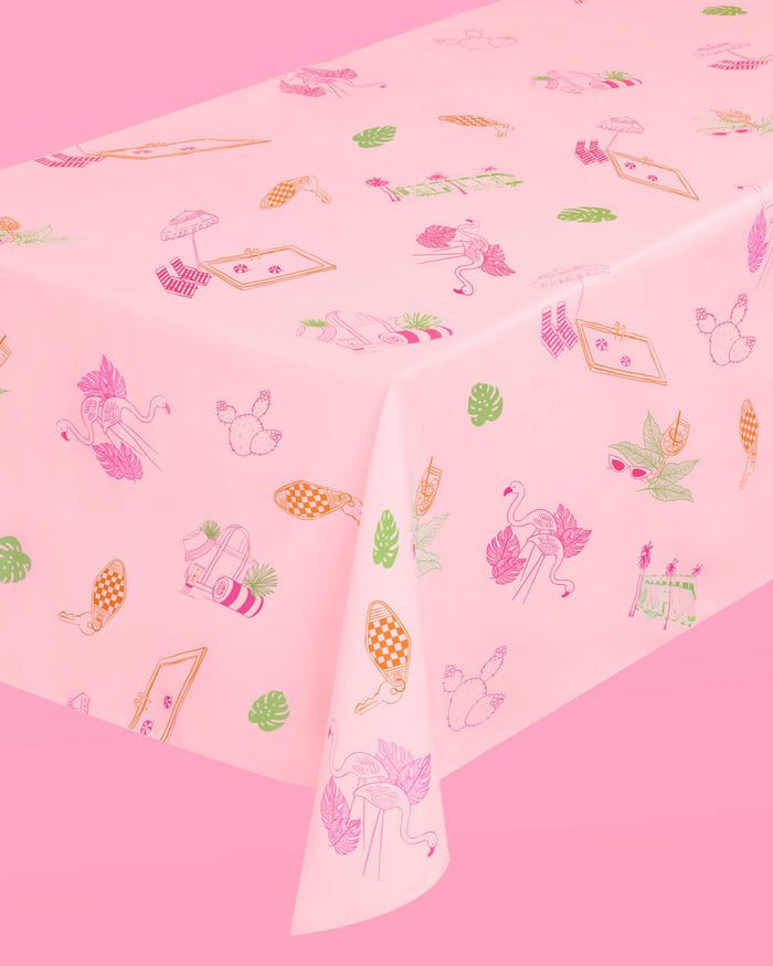 Palm Royale Tablecloth - washable tablecloth