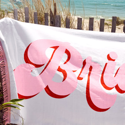 Bride Beach Towel - fringe cotton towel