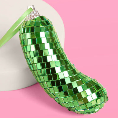 Disco Pickle Ornament - green disco ornament