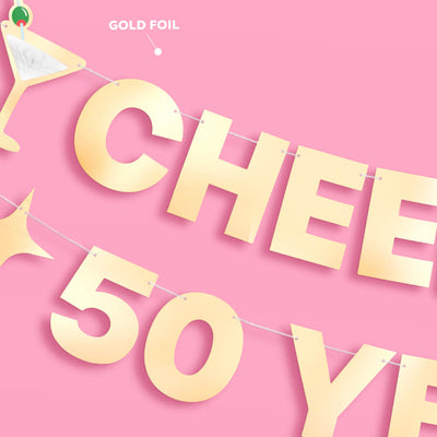 Cheers to 50 Years Banner - 3D paper banner