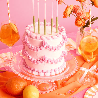 Pink + Gold Glitter Candles - 10 birthday candles