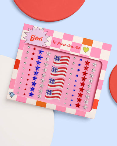 Americana Gem Set - 80 adhesive face gems