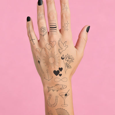 Realistic Fine Line Tattoos - 4 tattoo sheets