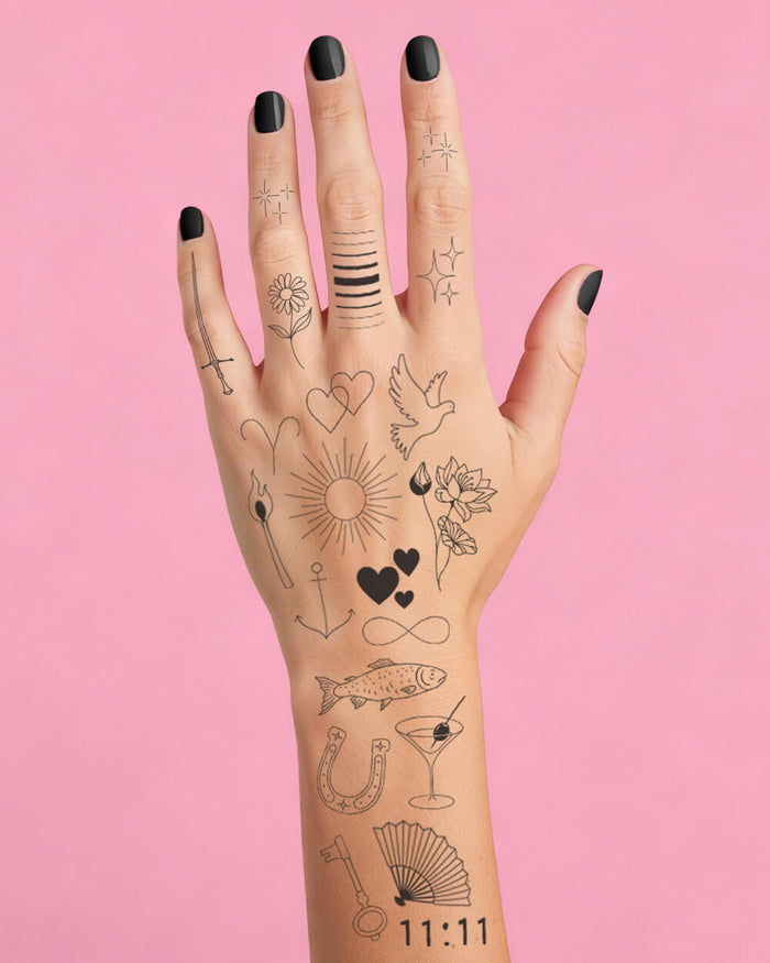 Realistic Fine Line Tattoos - 4 tattoo sheets