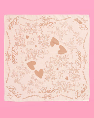 Beige Bride Headscarf - white silk bride head scarf