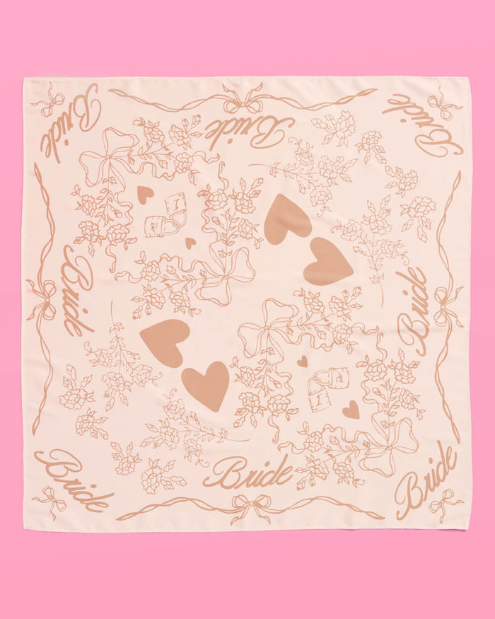 Beige Bride Headscarf - white silk bride head scarf