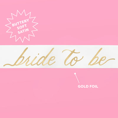Classic Bride Sash - white satin sash