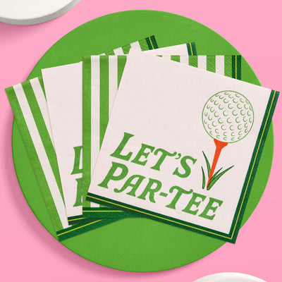 Golf Napkins - 24 green and white napkins