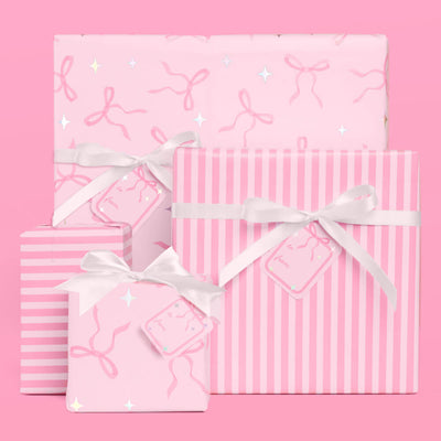Pretty in Pink Wrapping Paper - 12 sheets + 16 tags