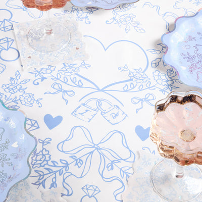 Something Blue Tablecloth - washable tablecloth