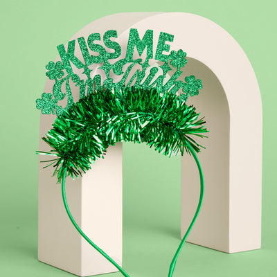 Kiss Me I'm Irish Headband - tinsel headband