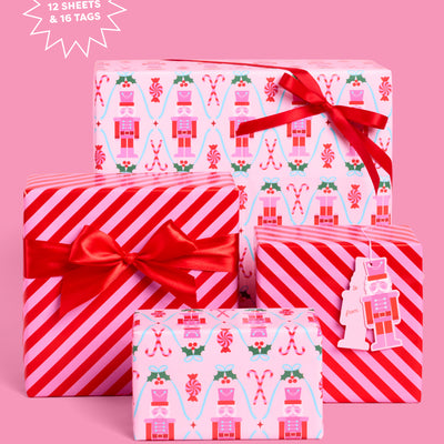Nutcracker Wrapping Paper - 12 sheets + 16 tags